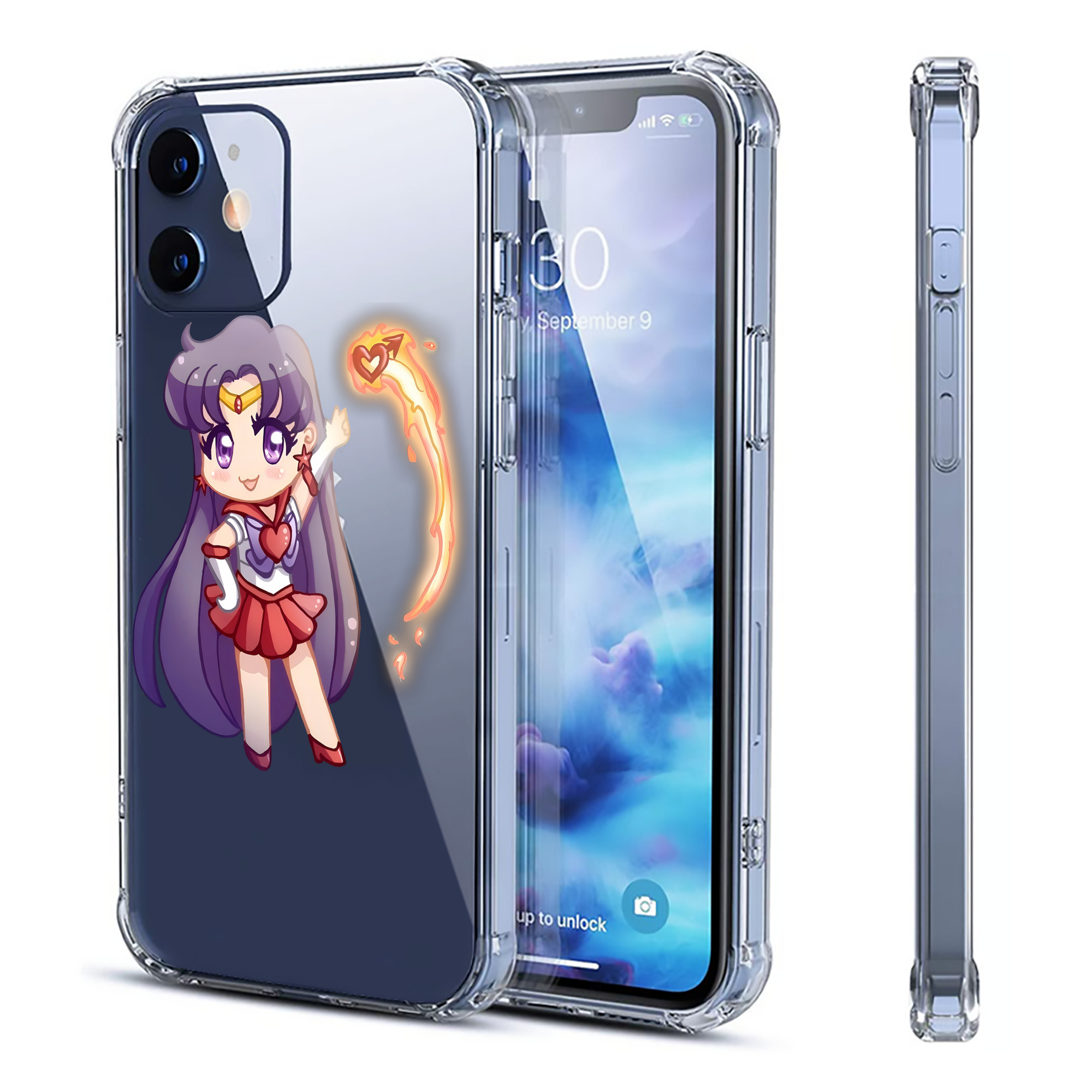 （画像用） 美少女戦士セーラームーン 火野レイ ひの レイ Sailor Moon Hino Rei （セーラーマーズ,Sailor Mars） 【iPhone 12シリーズ対応】透明スマホケース（クリアソフトケース）